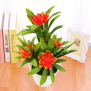 Artificial Lotus Flower Potted Plant – Simulated Plastic Bonsai Decoration for Home, Party, Office & DIY Decor (11x18cm)