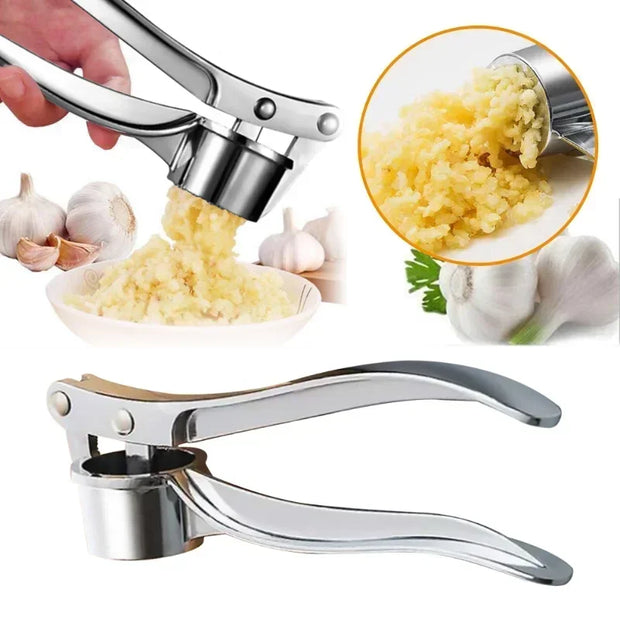 Stainless Steel Garlic Press Crusher - Durable, Easy-to-Use Kitchen Tool