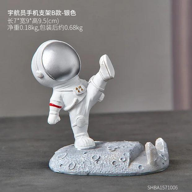 Astronaut Mobile Phone Stand – Nordic Resin Desk Decoration, Spaceman Holder, Gift Ornament