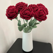 1PC Artificial Knitted Rose Bouquet - Modern Elegance for Home Décor, Weddings & Special Occasions