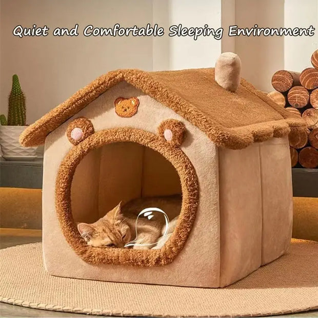 Cozy Cotton Pet House - Warm Indoor Bed for Cats and Dogs