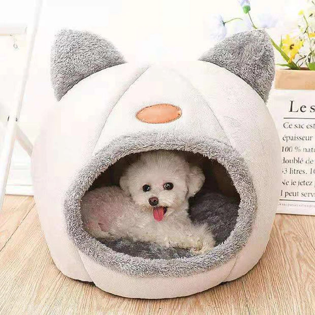 Breathable Removable Cat Bed - Winter Warm Cat House with Non-Slip Bottom