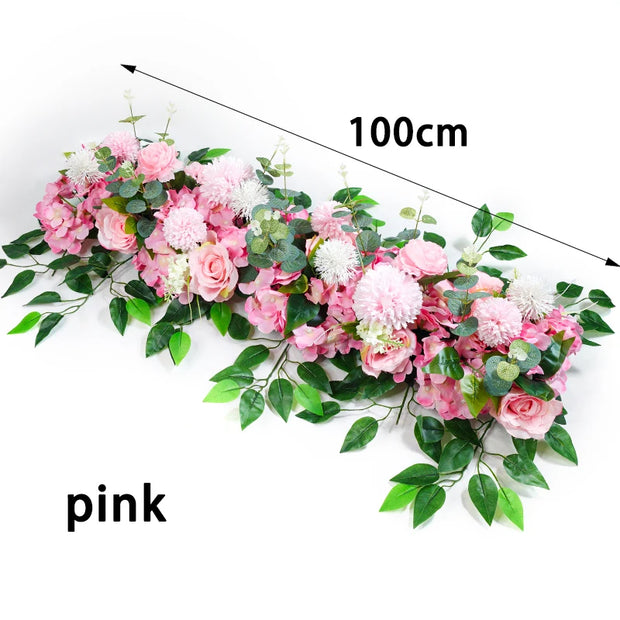 100cm DIY Wedding Flower Wall Decor – Silk Peony & Rose Artificial Flower Arrangement for Backdrop, Arch Decoration