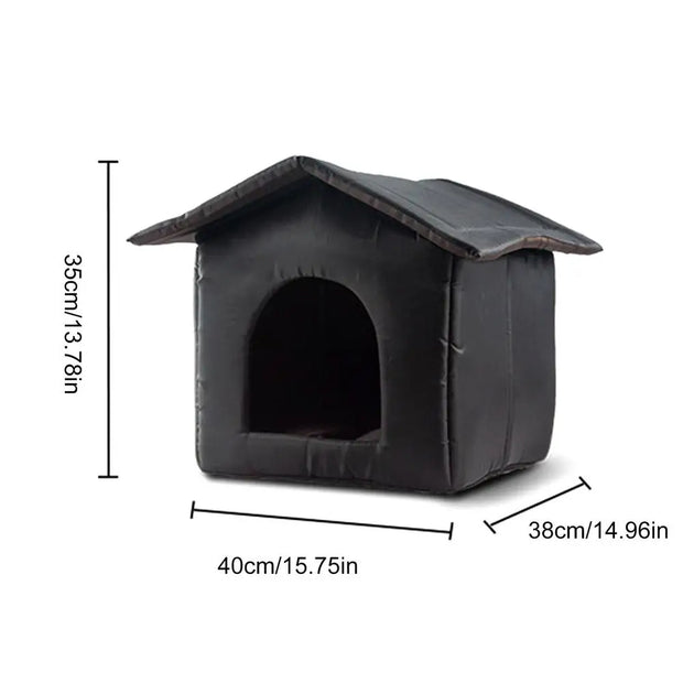 Foldable Waterproof Cat House - Winter Warm Insulated Bed for Outdoor Cats & Small Dogs