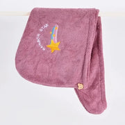 Dry Hair Towel – Soft Coral Fleece, Quick Absorbing, Button Design for Easy Wear