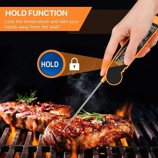 Digital Food Thermometer with Foldable Probe - Instant Read