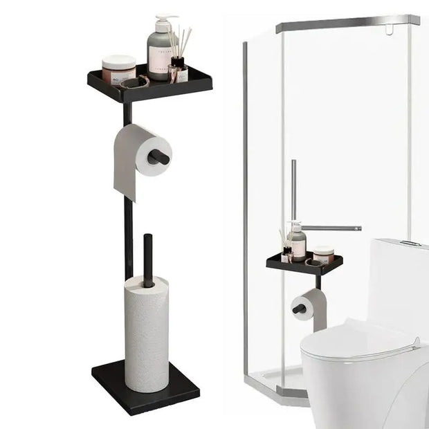 Freestanding Toilet Paper Holder with Storage Rack