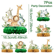 Jungle Animals Honeycomb Decorations – Safari Themed Party Supplies for Birthday, Baby Shower, Wild One, Kids & Gender Reveal