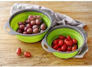 Folding Silicone Drain Basket, Collapsible Strainer for Fruits & Vegetables, Kitchen Storage Tool, 24x19.5cm