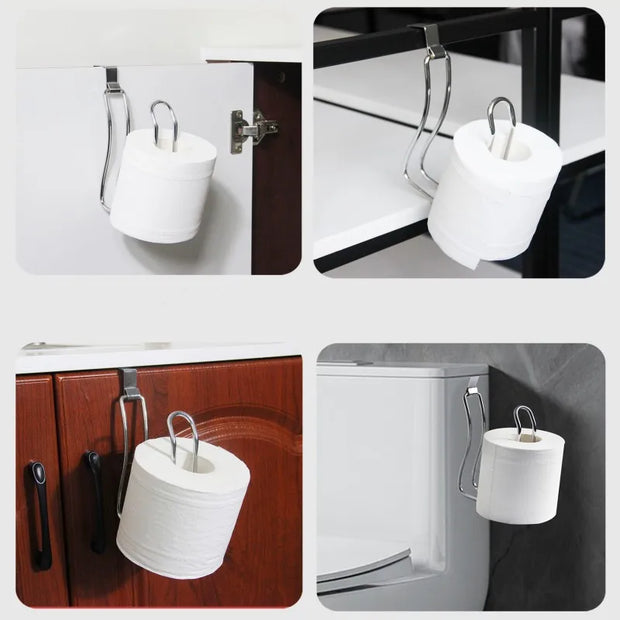 Stainless Steel Wall Mount Toilet Paper Holder – Rustproof, No Punching Installation