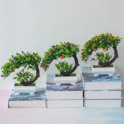 Artificial Bonsai Tree Potted Plants – Simulated Fake Flowers for Table Decor, Room Ornaments