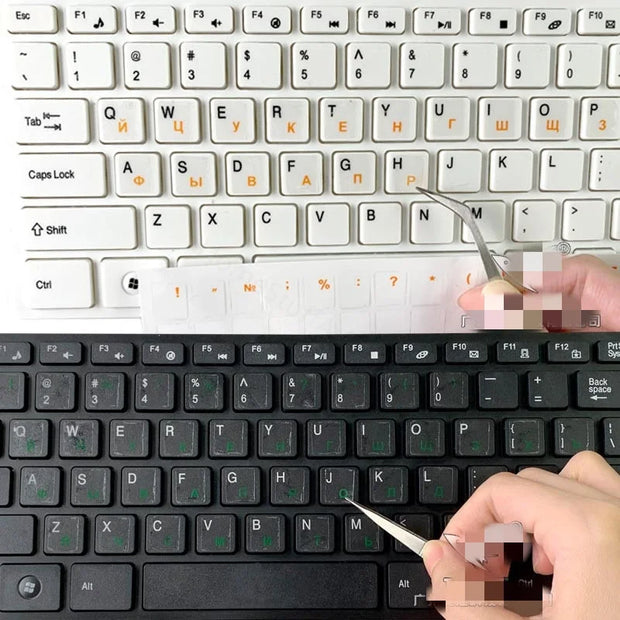 Waterproof Russian Keyboard Stickers – Transparent PVC Letter Stickers for Laptop & Desktop Keyboards