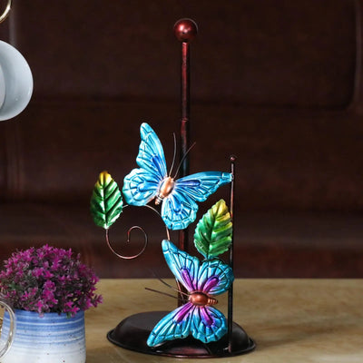 Title: Metal Toilet Paper Holder Stand - Decorative Butterfly Design