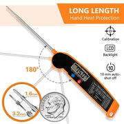 Digital Food Thermometer with Foldable Probe - Instant Read