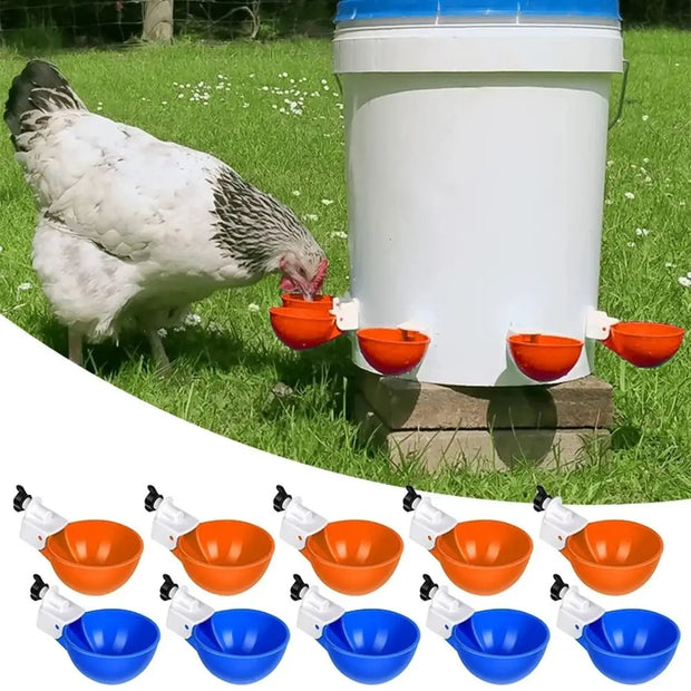 Automatic Chicken Water Feeder – High-Quality Plastic Water Cups for Chickens, Ducks, Quails, and More (4-Pack)