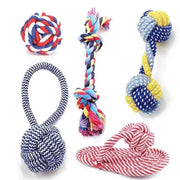 Durable Cotton Cord and Rubber Chew Toys for Dogs - Interactive Balls and Ropes