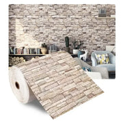 Self-Adhesive 3D Foam Brick Wall Stickers – Waterproof Retro PVC Wallpaper for Living Room, Bedroom, and TV Background