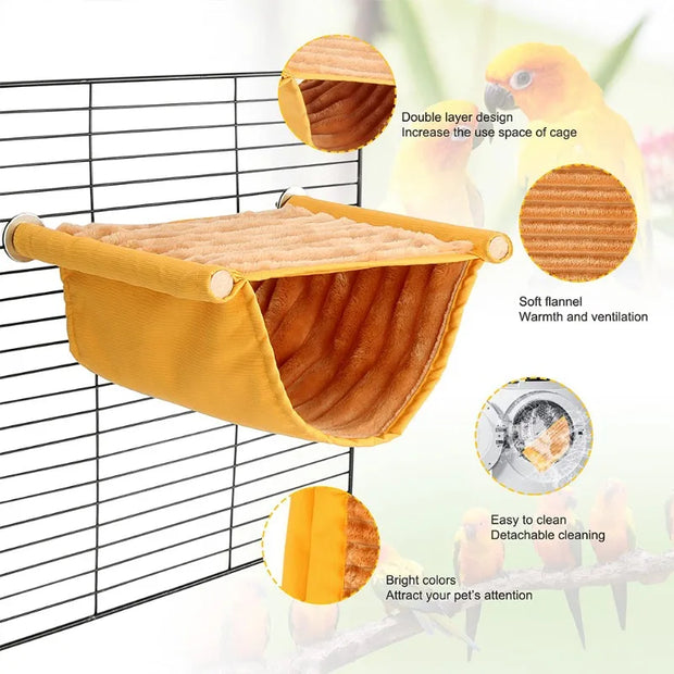 Soft & Warm Hanging Hammock for Birds – Fleece & Canvas Nest for Hamsters, Parrots & Small Pets