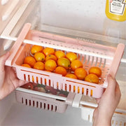 Expandable Fridge Organizer Drawer - Flexible Storage Basket for Refrigerator & Freezer | Durable, Space-Saving Design