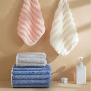 KAMAO Striped Velvet Coral Velvet Bath Towel - Quick Drying, Soft and Absorbent