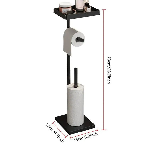 Freestanding Toilet Paper Holder with Storage Rack