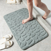 Cobblestone Embossed Memory Foam Bathroom Mat – Non-Slip, Super Absorbent, Soft Coral Fleece, Eco-Friendly