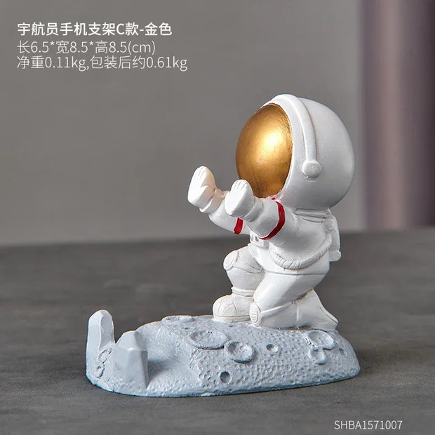 Astronaut Mobile Phone Stand – Nordic Resin Desk Decoration, Spaceman Holder, Gift Ornament