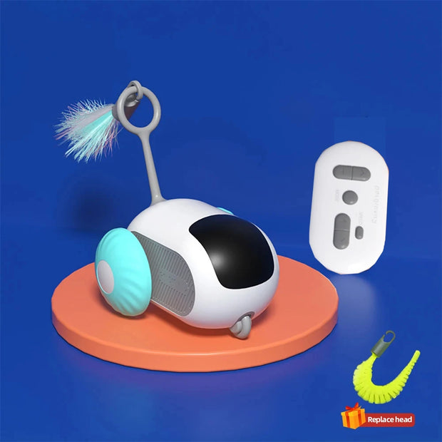 Turbo Tailcat Toy for Cats – Interactive Smart Remote Control & Self-Driving Chase Toy with Feather Accessories