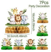 Jungle Animals Honeycomb Decorations – Safari Themed Party Supplies for Birthday, Baby Shower, Wild One, Kids & Gender Reveal