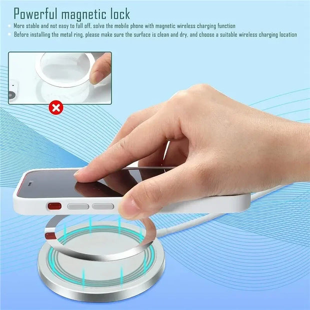 10PCS Strong Magnetic Metal Plate Universal Pad Sticker Magnet Stand For iPhone Samsung Xiaomi Wireless Charger Car Phone Holder