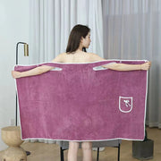 Wearable Bath Towel Wrap - Coral Fleece Absorbent Bath Skirt for Women