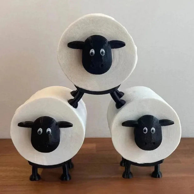 Black Sheep Toilet Roll Holder - Cute Resin Tissue Rack