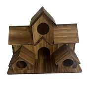 Wooden Hanging Bird House – Outdoor 3-Hole Birdhouse for Sparrows, Bluebirds, and More