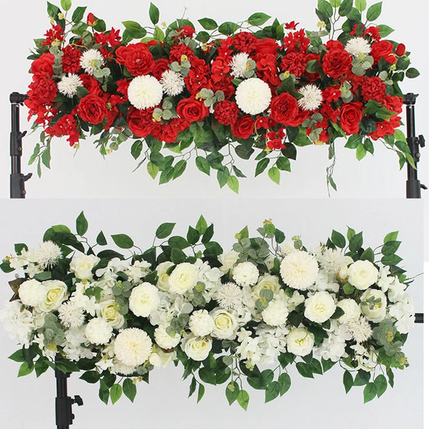 100cm DIY Wedding Flower Wall Decor – Silk Peony & Rose Artificial Flower Arrangement for Backdrop, Arch Decoration