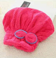 NoEnName Coral Fleece Shower Cap – Quick-Dry Hair Hat, Eco-Friendly, Plush Material