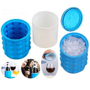 Portable Silicone Ice Cube Maker Bucket with Lid – Space-Saving Ice Mold Tray for Whiskey, Wine & Drinks