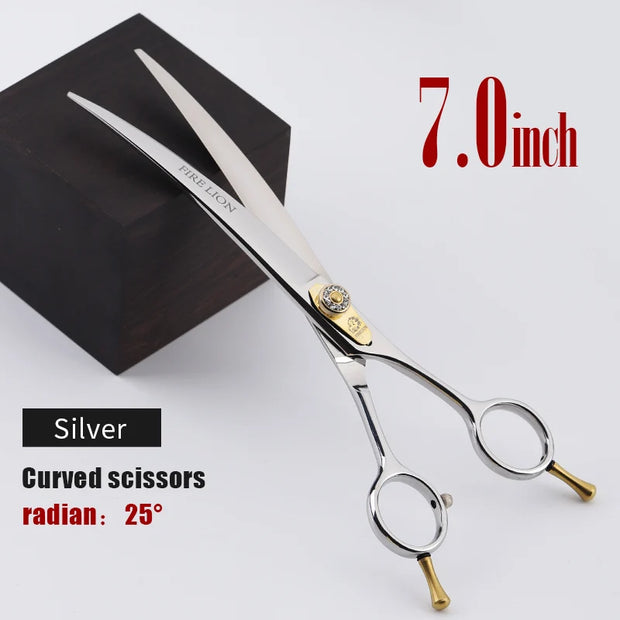 Pet Grooming Scissors – 440C Stainless Steel Dog &amp; Cat Grooming Shears, Shark, Cutting, Thinning, and Curved Styles for Professional and Home Use