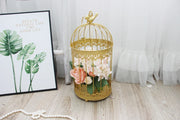 Modern Iron Wrought Metal Birdcage - White Hanging Flowerpot for Succulent Plants