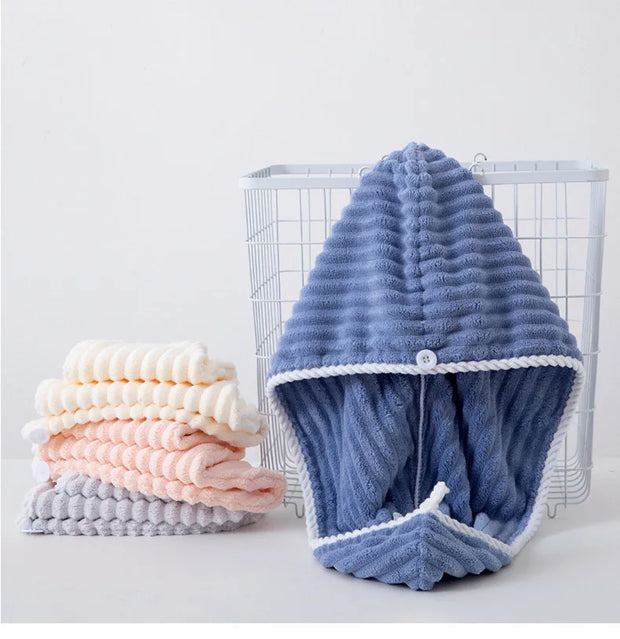 KAMAO Striped Velvet Coral Velvet Bath Towel - Quick Drying, Soft and Absorbent