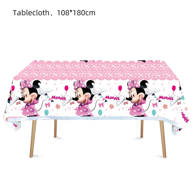 Minnie Mouse Birthday Party Supplies – Disposable Tableware, Balloons, Cups, Plates, Tablecloth, Baby Shower Decorations