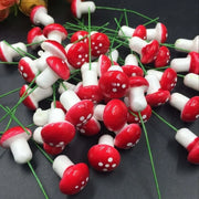 Miniature Mushroom Decor – 10/50/100pcs Fairy Garden Resin Crafts, Moss Terrarium Artificial Plant Stakes