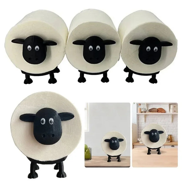 Black Sheep Toilet Roll Holder - Cute Resin Tissue Rack