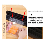 220V/110V Vacuum Sealer Packaging Machine with 10 Free Vacuum Bags - Household Black Food Sealer