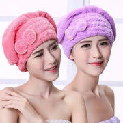 NoEnName Coral Fleece Shower Cap – Quick-Dry Hair Hat, Eco-Friendly, Plush Material