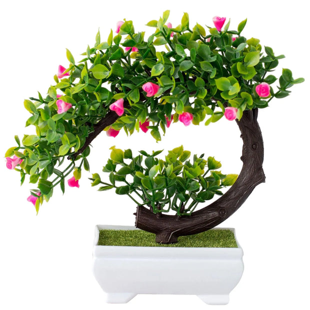 Artificial Bonsai Tree Potted Plants – Simulated Fake Flowers for Table Decor, Room Ornaments