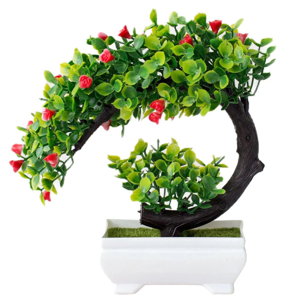 Artificial Bonsai Tree Potted Plants – Simulated Fake Flowers for Table Decor, Room Ornaments