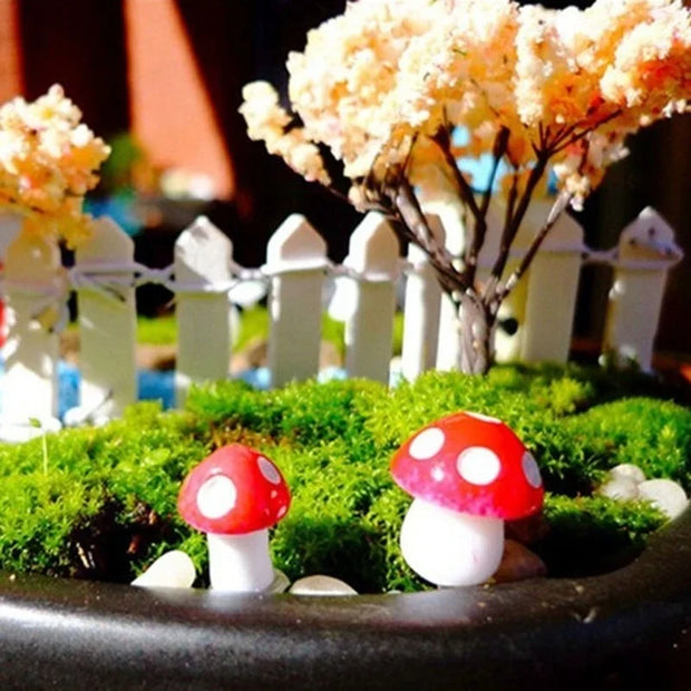 Miniature Mushroom Decor – 10/50/100pcs Fairy Garden Resin Crafts, Moss Terrarium Artificial Plant Stakes