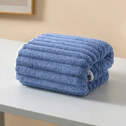 KAMAO Striped Velvet Coral Velvet Bath Towel - Quick Drying, Soft and Absorbent