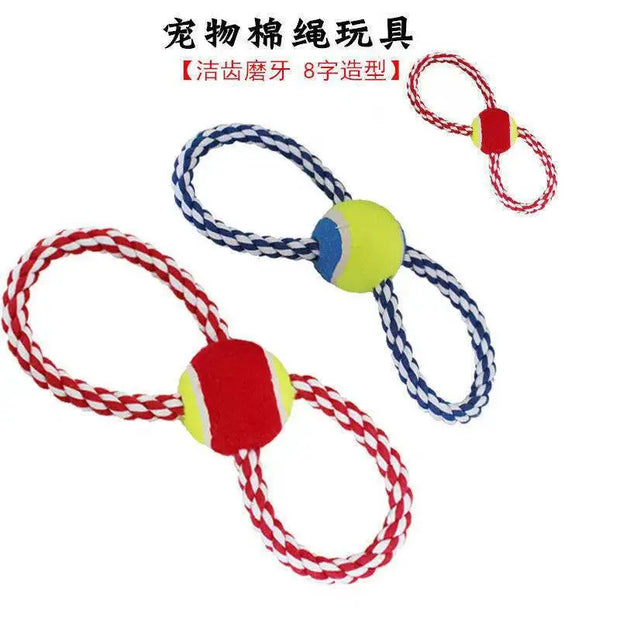 Durable Cotton Cord and Rubber Chew Toys for Dogs - Interactive Balls and Ropes