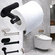 No-Drill Stainless Steel Toilet Paper Holder - Adhesive Wall Mount